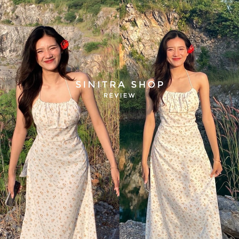 Violet Dress เดรสยาวผูกคอผูกหลัง พร้อมส่ง Sinitra Shop