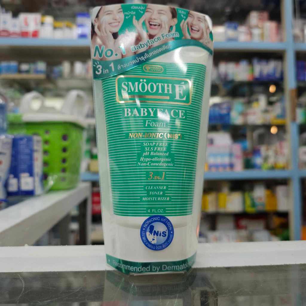 (โล๊ะล้างสต๊อก หมดอายุ 03/25) Smooth E Babyface Foam สมูทอี เบบี้เฟส โฟม pH5 ลดสิวผิวแข็งแรง สำหรับคนผิวมัน เป็นสิว 4 Oz