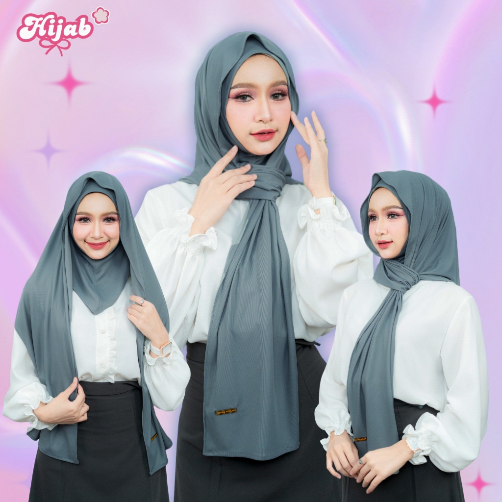 ฮิญาบติดอินเนอร์ ผ้าร่อง คละเฉดสี สวมใส่ง่าย สีพาสเทลเรียบๆ เหมาะสำหรับออกงานต่างๆ HM48วาริสมุสลิม