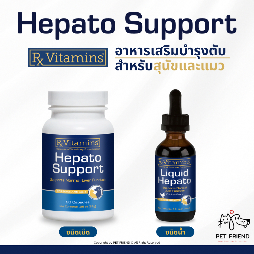 Hepato Support & Liquid Hepato 🐶🐱 (Rx Vitamins) อาหารเสริมบำรุงตับสัตว์เลี้ยง รูปแบบเม็ดและรูปแบบน้ำ