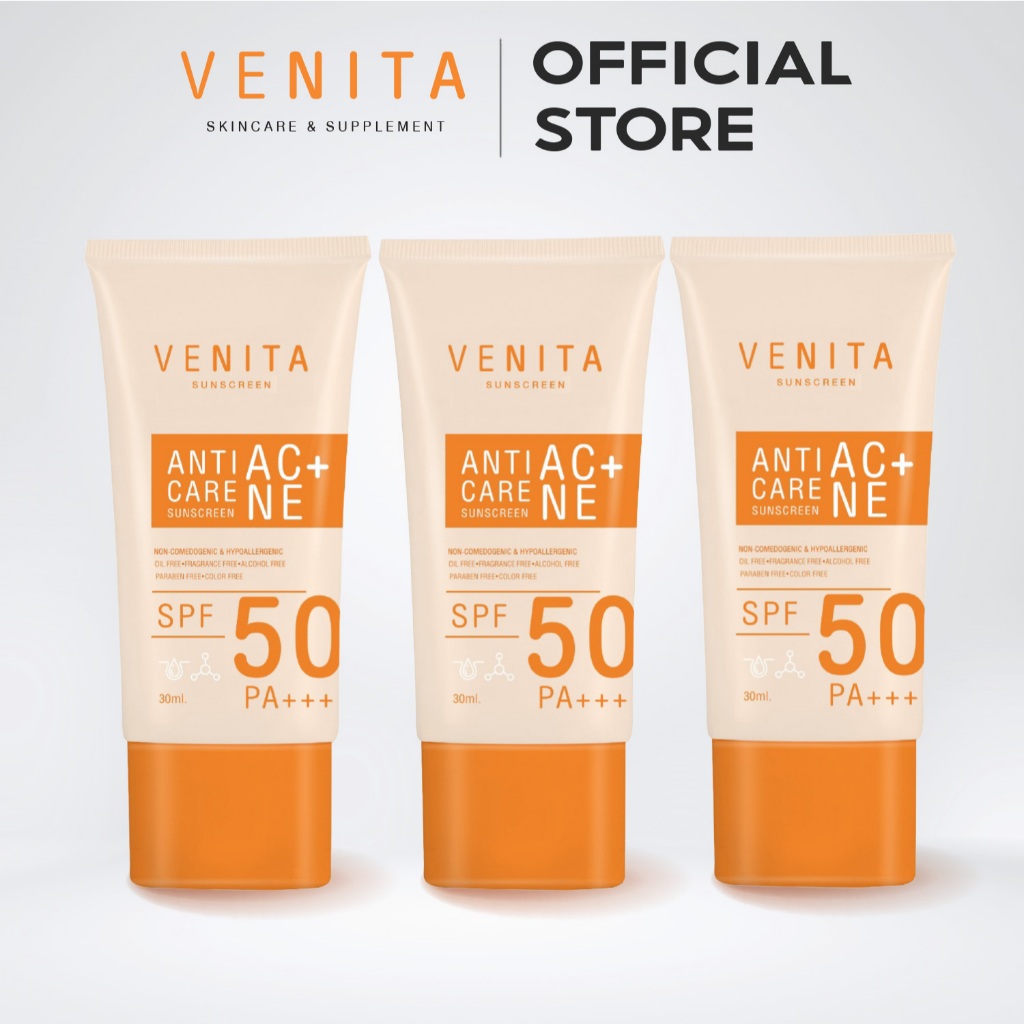 VENITA ครีมกันแดดเวนิต้า Venita Anti-Acne Care Sunscreen SPF50/PA+++plus เนื้อครีมเจล ซึมเร็ว