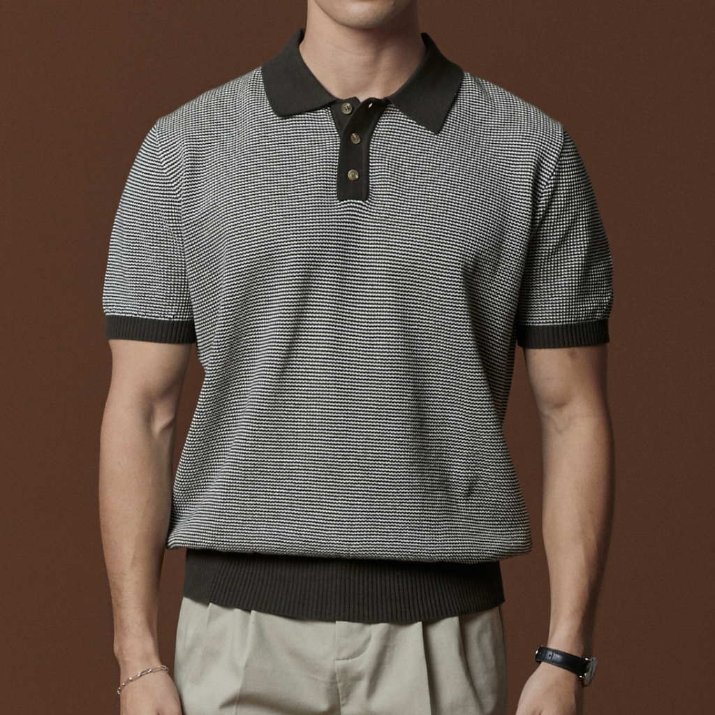 TWENTYSECOND เสื้อโปโลแขนสั้น ผ้า Knit รุ่น Brody Waffle Cotton Polo - เขียว / Green
