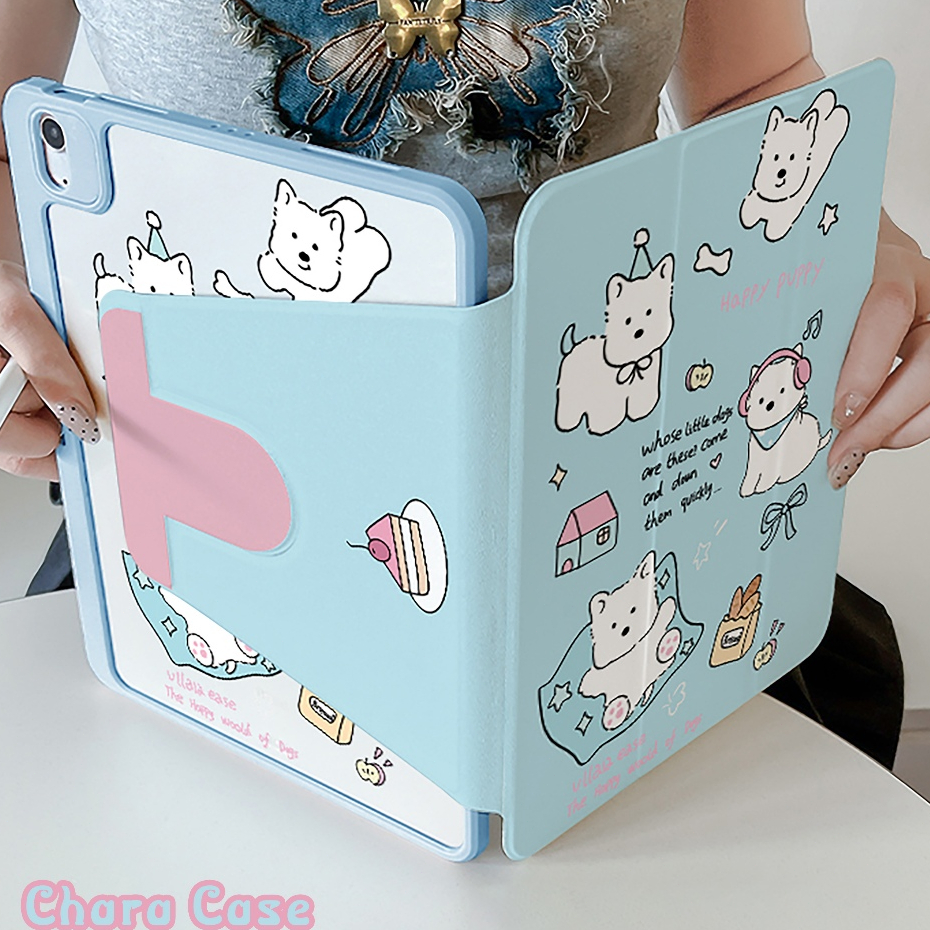 พร้อมส่ง เคส iPad Gen9 Air6 MINI7 ที่ใส่ปากกา หูฟังลูกสุนัข เคสiPadหมุน 360° Pro11 2024 Gen9 Gen8