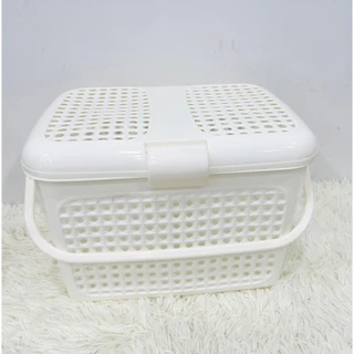 ตะกร้าอเนกประสงค์ใหญ่ ขนาด 30x40x30 CM ตะกร้าแมว ตะกร้าเตรียมคลอด ตะกร้าฝาปิด