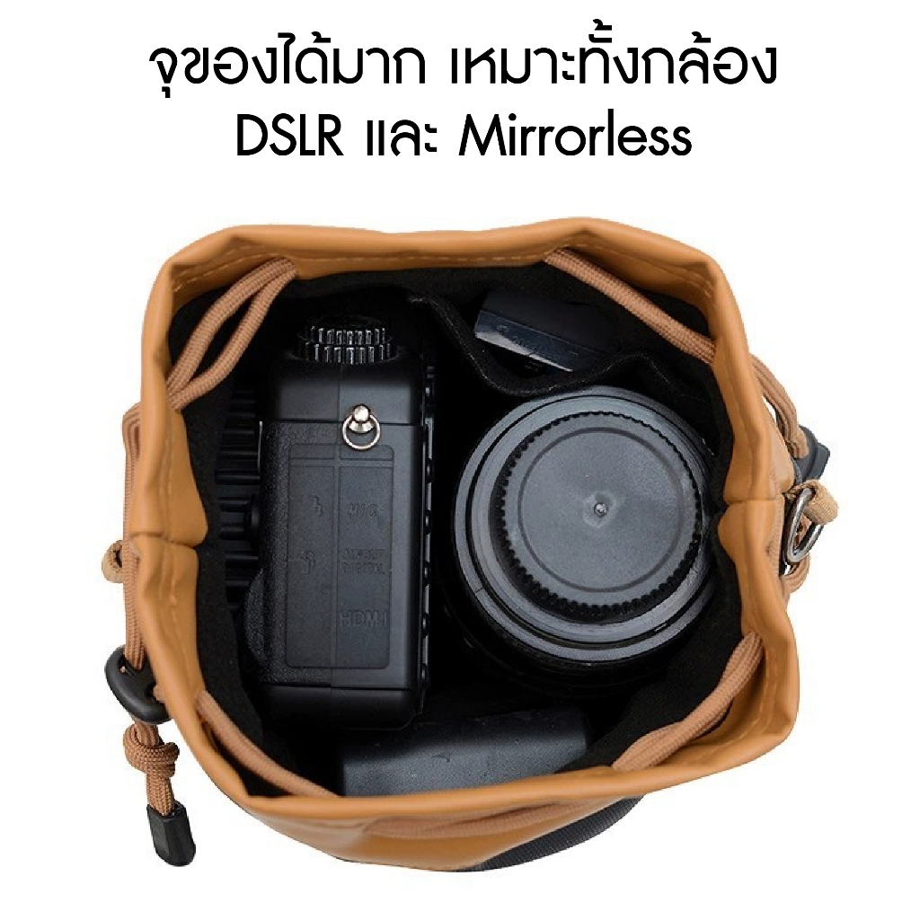 พร้อมส่ง กระเป๋ากล้อง หนัง PU กระเป๋าเลนส์ ถุงใส่กล้อง ถุงใส่เลนส์ dslr/mirrorless Camera Bag