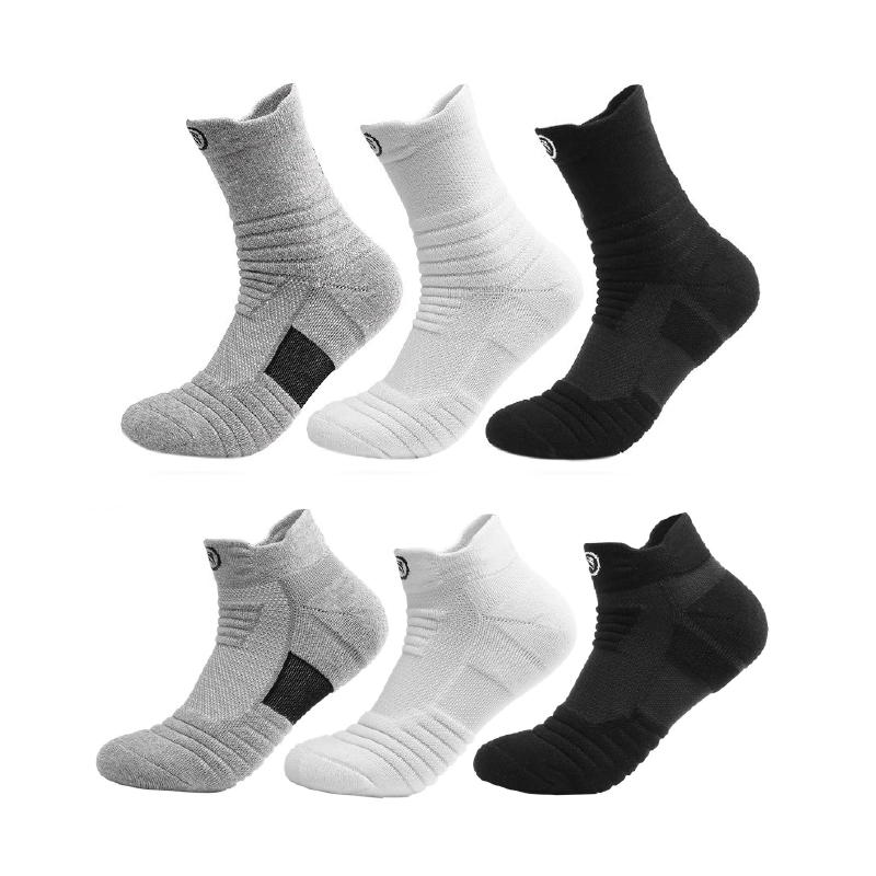 ถุงเท้ากีฬา แบบหนา กระชับ มีทั้งข้อยาว ข้อสั้น มี 3 สี Free Size 39-44