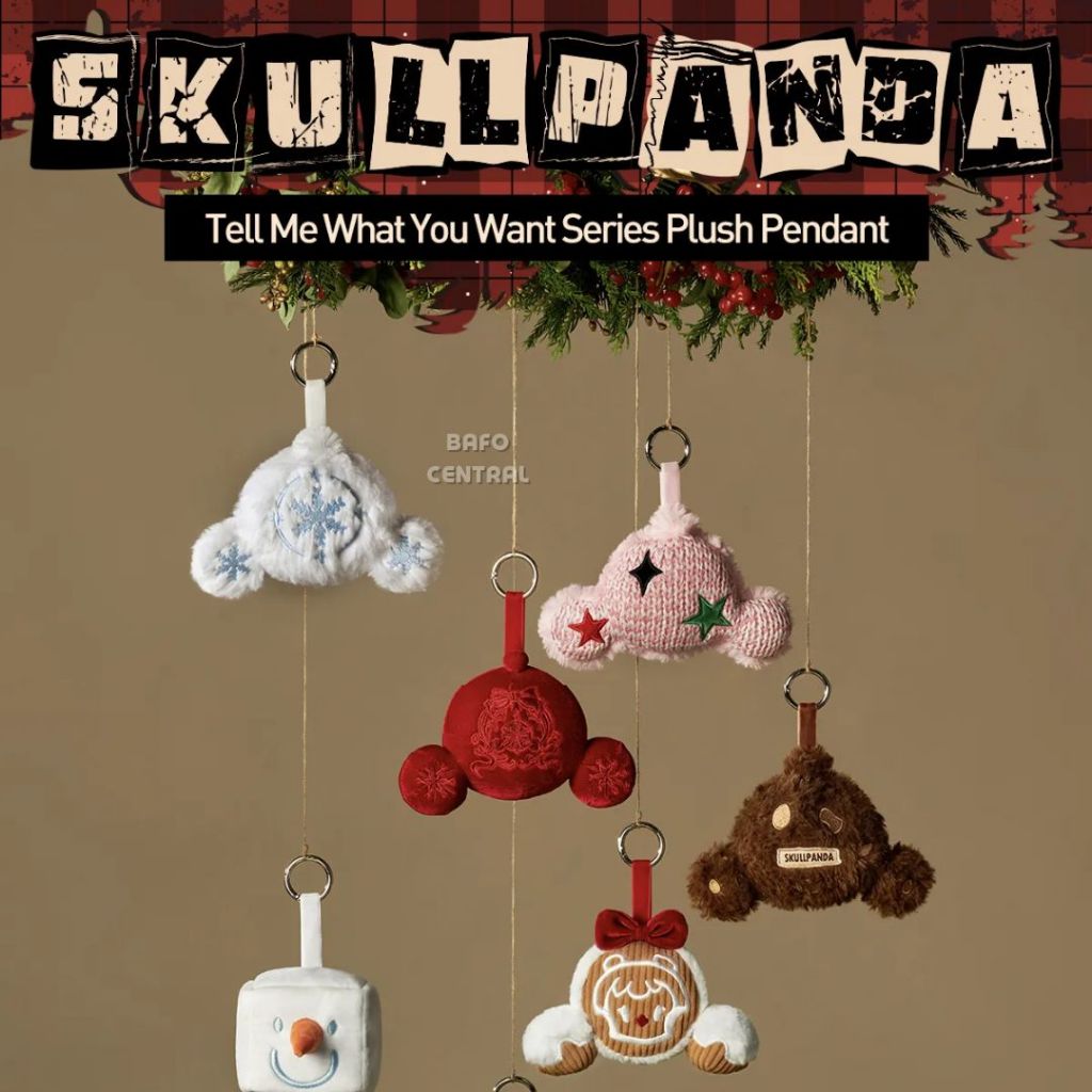 Live ** พวง SKULLPANDA Tell Me What You Want Plush Pendant POP MART พร้อมส่ง