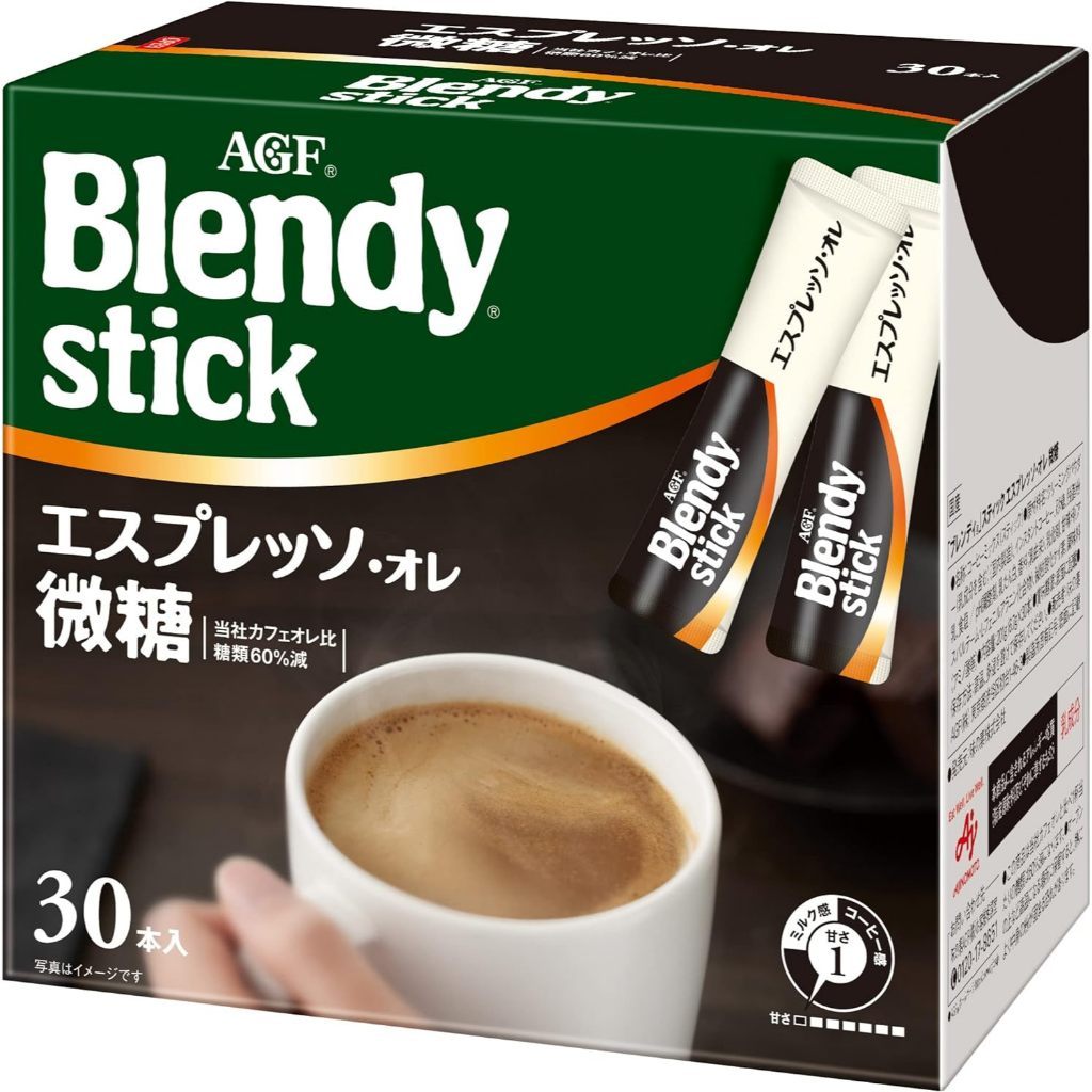 【Direct delivery from Japan】AGF Blendy Stick Cafe au lait [Stick coffee] 27 pieces (×1) /Cafe au lait Calorie half / Cafe au lait, bittersweet for adults / Espresso au lait with slight sugar【Japan Quality】