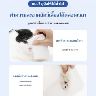 ทิชชู่เปียกสัตว์เลี้ยง สำหรับเช็ดสัตว์เลี้ยง แผ่นเช็ดแมว ทิชชู่หมา ทิชชู่เปียก 80 แผ่น