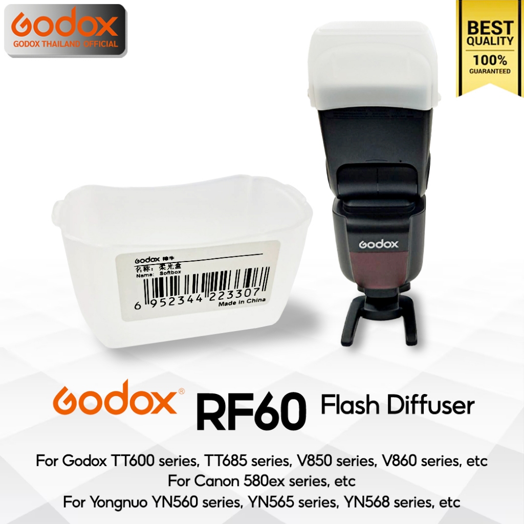 Godox Softbox RF60 Diffuser For Godox TT600 series, TT685 series, V850 series, V860 series, Canon 58