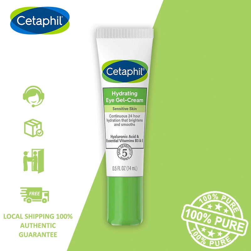 Cetaphil Hydrating Eye Gel-Cream 14ml,รอยคล้ำ, ให้ความชุ่มชื้น, ต่อต้านริ้วรอย