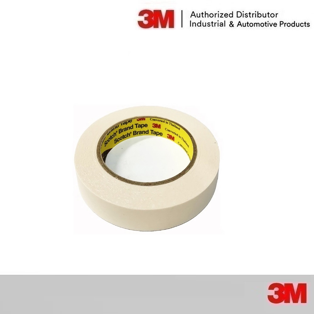 3M 2258 กระดาษกาวปิดพ่นสี Automotive Masking Tape 18มม x50 , 24มม x50 , 48มม x50 เมตร สำหรับงานรถยนต