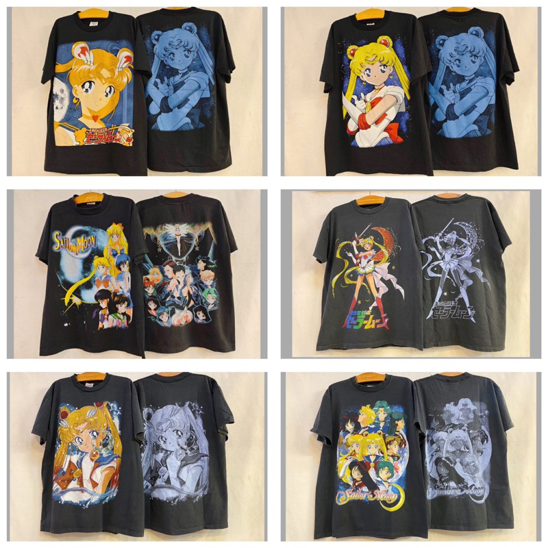 sailor moon เสื้อผ้าฟอก เสื้อวินเทจ ผ้าไบโอ