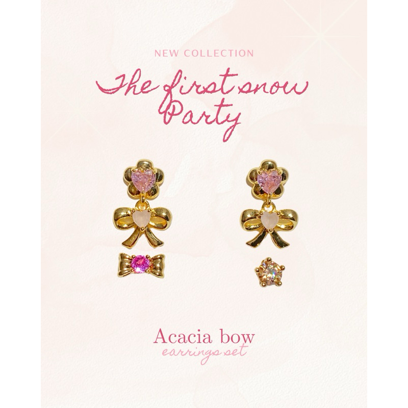 Thelucy Acacia bow earrings set