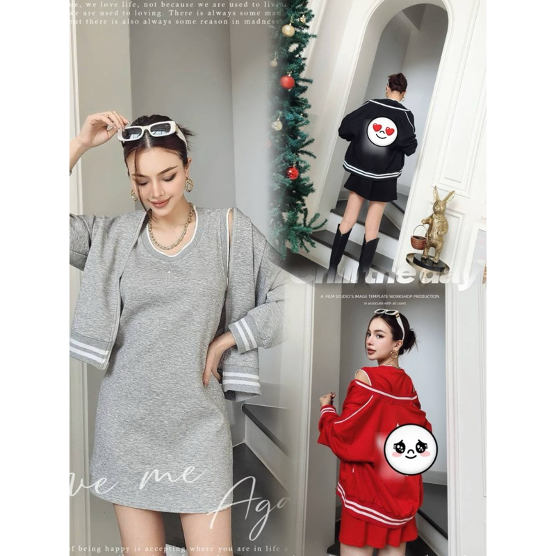 #COTTON CANDY set พรีเมี่ยม เดรส+ jacket