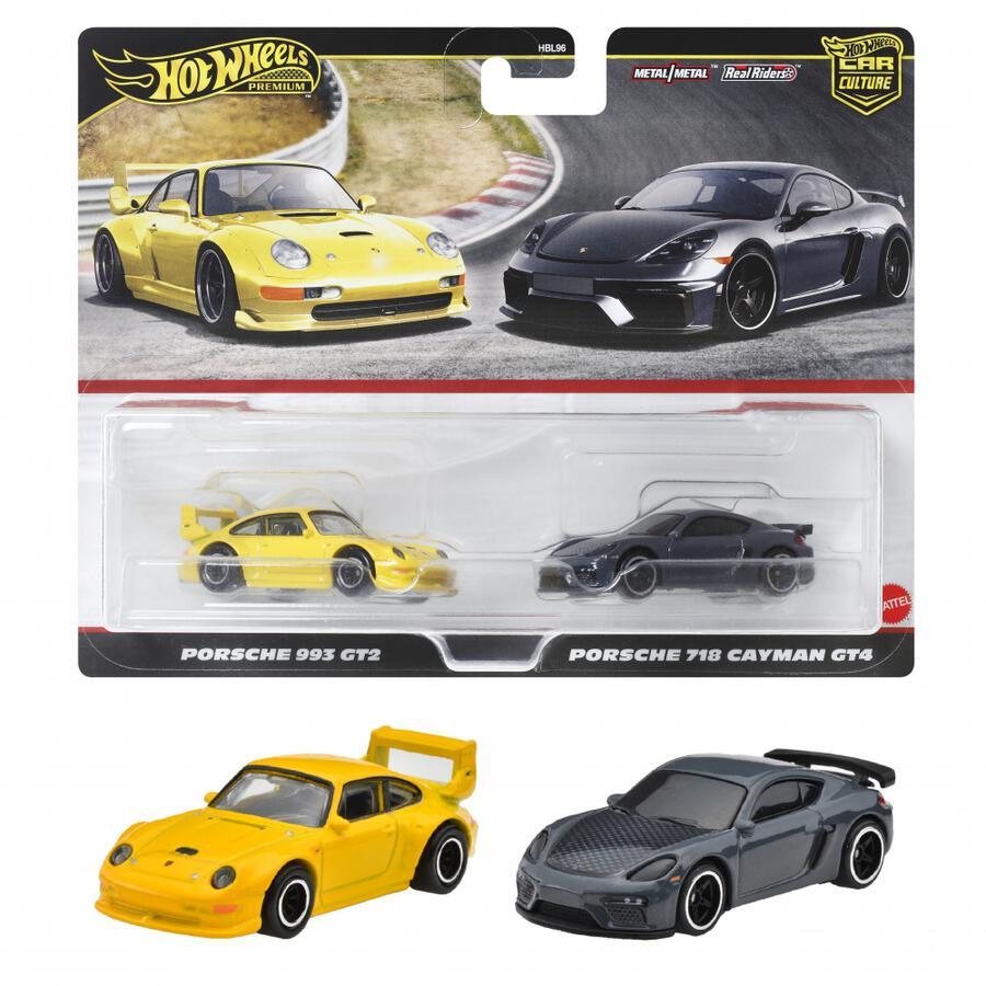 Hotwheels Premium | Packs 2 Porsche 993 GT2 & Porsche 718 Cayman GT4 สเกล 1:64
