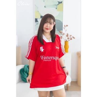 เสื้อกีฬาไซ์ใหญ่ คอวี ไหล่สโลป ทรงโอเวอร์ไซส์ อกหน้าผ้า 52" ความยาว 30 นิ้ว ผ้ากีฬาใส่สบาย