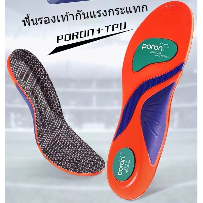 Poron แผ่นรองฝ่าเท้าแบบแบนดูดซับแรงกระแทกบรรเทาอาการปวดส้นเท้ากันกระแทกสำหรับผู้ชายและผู้หญิง 1 คู่