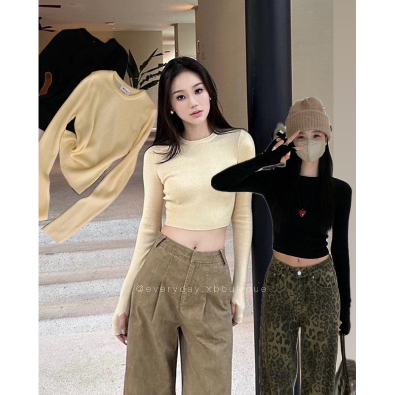 NEW• BASE TOP (380฿) เสื้อแขนยาว ผ้านิตเนื้อร่องอย่างดี สวยเบสิค แมทซ์ง่ายๆ **งานป้ายWG.WE **