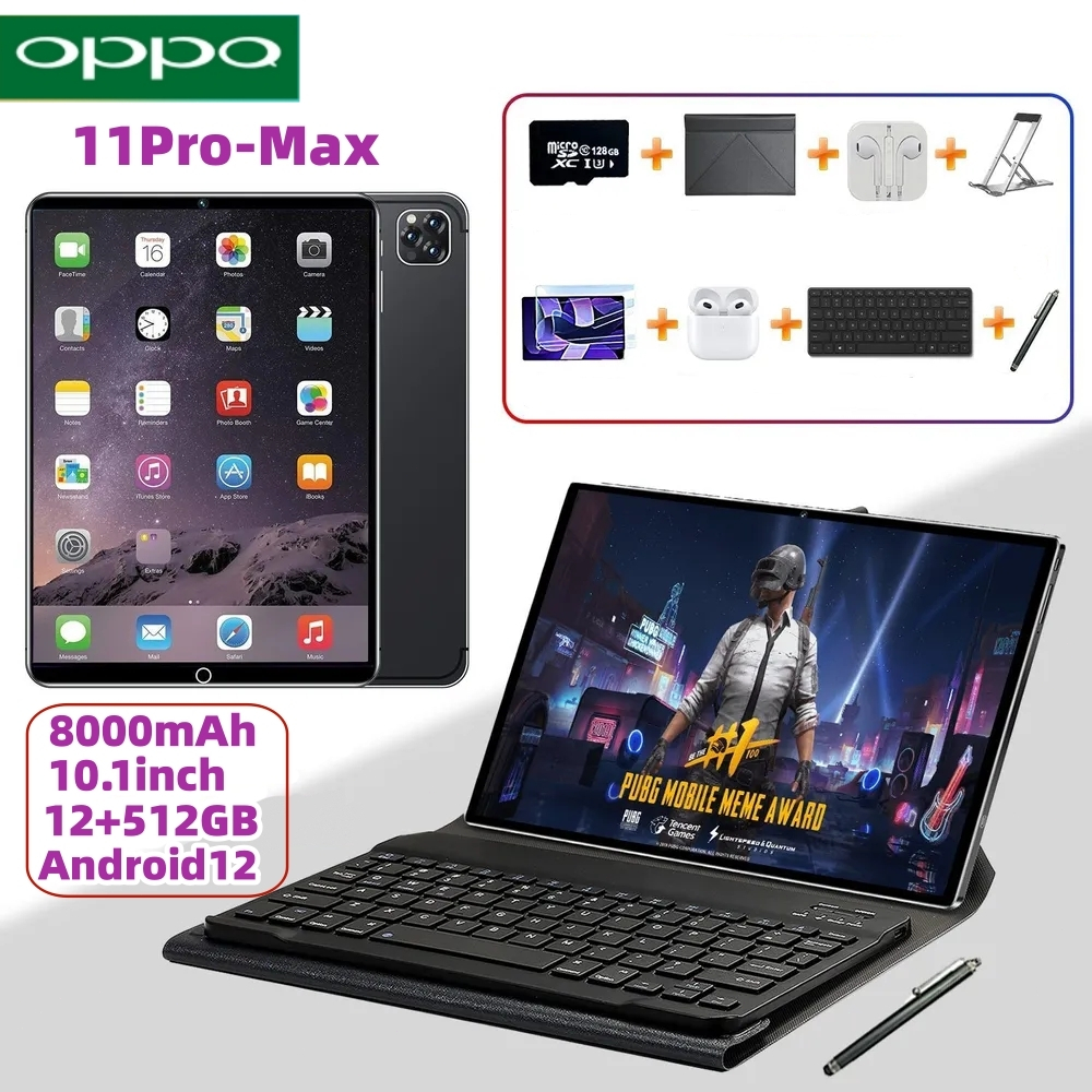 ใหม่แท็บเล็ตพีซีOPP0 11pro-max Android 12 แท็บเล็ตพีซีเต็มหน้าจอหน้าจอขนาดใหญ่Wifi 5G Dual SIMการ์ด 10.1 นิ้วความบันเทิง