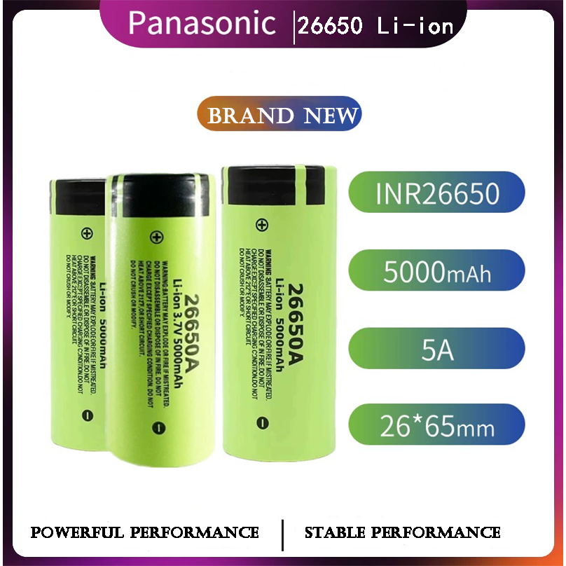 ถ่านชาร์จPanasonic แบตเตอรี่ 26650 3.7V-4.2V 50A พานาโซนิค ถ่านชาร์จ 5000mAh แบตเตอรี่ลิเธียม อเนกประสงค์ Li-ion Battery