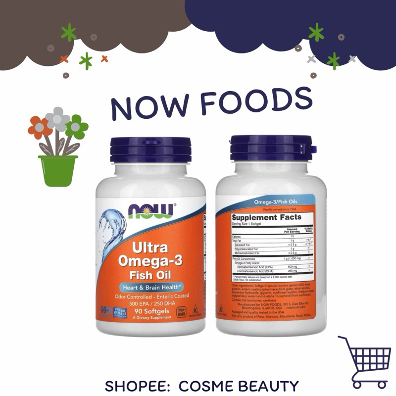 พร้อมส่ง Now Foods Ultra Omega3 Fish oil 90 เม็ด exp.2028