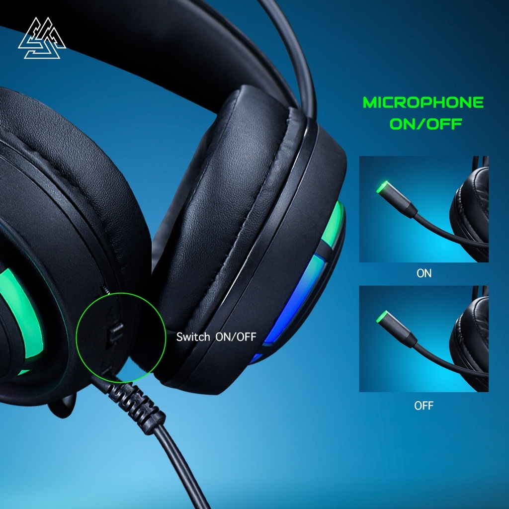 EGA หูฟังเกมมิ่ง Type H12 Headphone 7.1 ไฟ RGB port USB 2.0 Gaming Headset ประกันศูนย์ 2 ปี