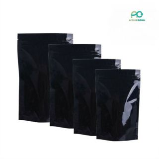 ถุงซิปล็อค ถุงฟอยด์ อลูมิเนียม เนื้อเงา สีดำ ทึบ ตั้งได้ [50 ใบ] - Acplusglobal