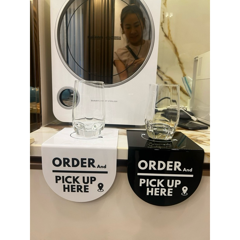 ป้ายติดโต๊ะ ป้ายNew!! order and pick up สวยพร้อมส่ง