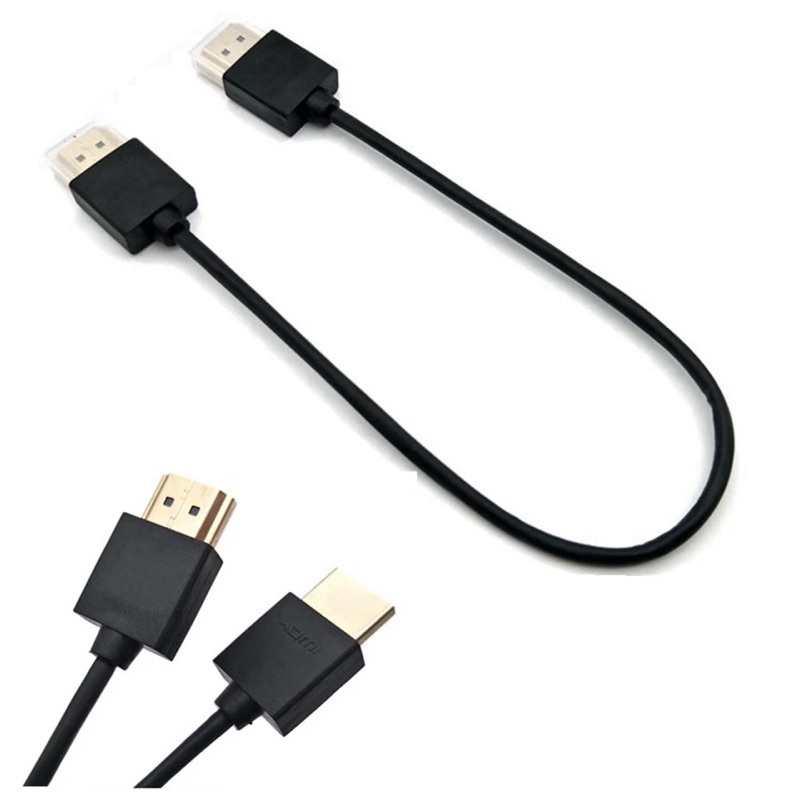 0.3CM Super Soft HDMI To HDMI To สาย HDMI Ultra 4K 30Hz-น้ำหนักแบบพกพา1ft สั้นบาง HDMI