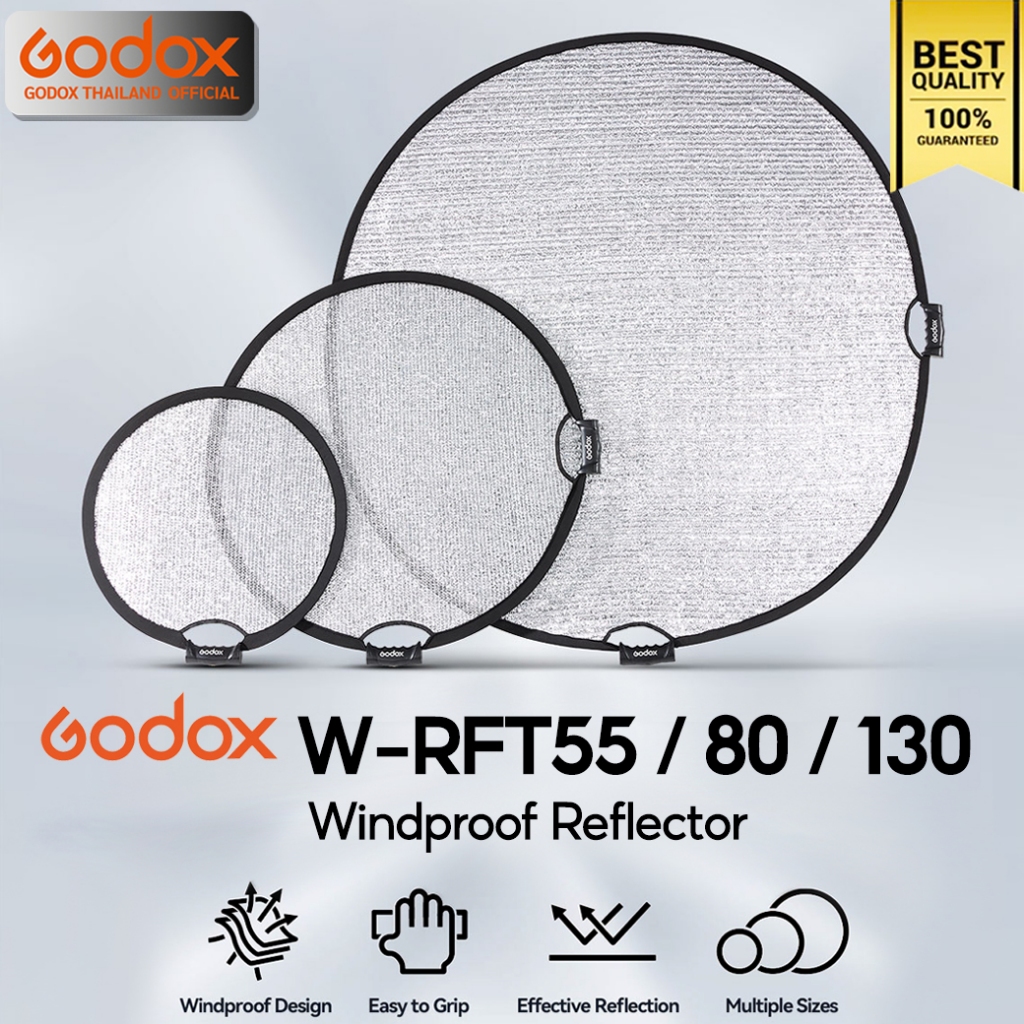 Godox Reflector W-RFT55, W-RFT80, W-RFT130 Windproof Reflector วงกลม 2 in 1 - 55, 80, 130 cm. / Godo