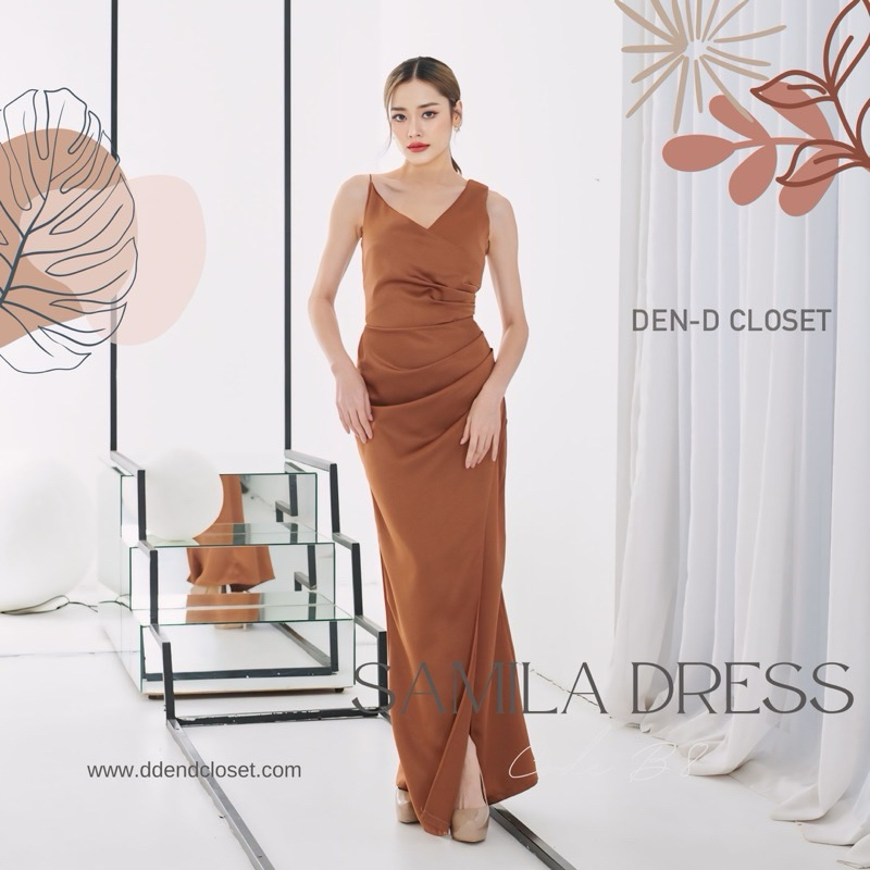 ส่งต่อ ชุดจากร้าน ddend closet งานชุดยาวสายเดี่ยวข้าง ชุดเดรสออกงาน เดรสงานแต่ง 𝐒𝐀𝐌𝐈𝐋𝐀 𝐃𝐑𝐄𝐒𝐒