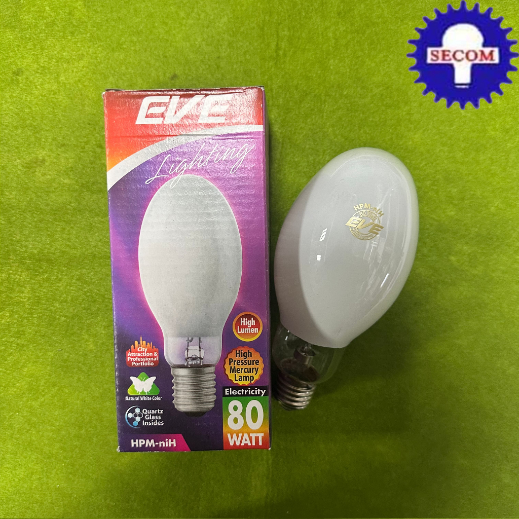 หลอดแสงจันทร์ ยี่ห้อ EVE ขนาด 80W แก้วสีขาวขุ่น (ชนิดต่อร่วมกับอุปกรณ์บัลลาสต์)