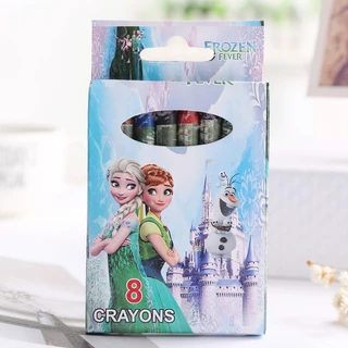 🌈✏สีเทียนลายการ์ตูน 8 สี[🎲สุ่มลาย]✔️พร้อมส่ง วาดรูประบายสีการ์ตูน เครื่องเขียน ราคาส่ง