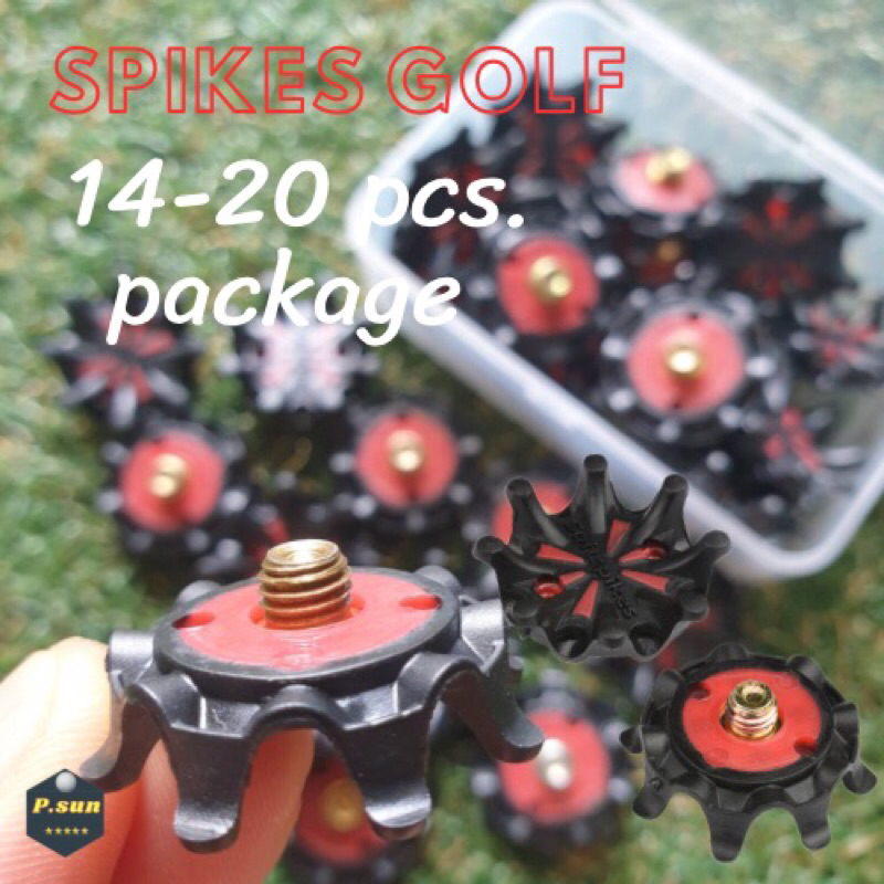 ปุ่มรองเท้ากอล์ฟ 14-20 pcs.แบบเกลียวเหล็กหมุน+ตัวไขปุ่ม spikes stud  golf shoes Small metal thread insert system(เกลียว)