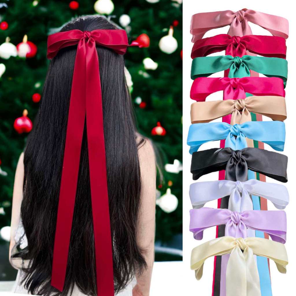 โบว์ติดผมหางยาวมากหางยาวถึง 60 cm‼️ลูกค้าสามารถเพิ่มหางได้อีก️น้า‼️👍พร้อมส่งจากไทย️
