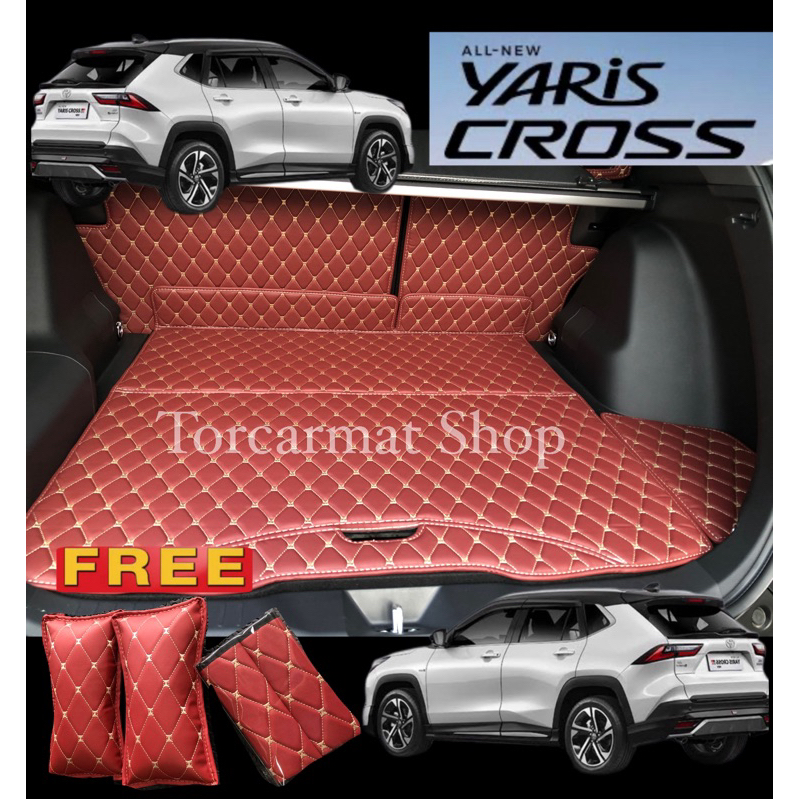 YARIS CROSS ปี2023-2024(ฟรี!!หมอนรองคอ2+เบลท์2)มีตีนตุ้กแก +หลังหนาม ช่วยดูดกับพื้นรถได้ดี