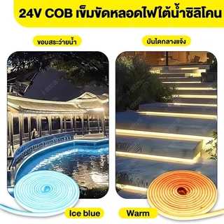 เข็มขัดโคมไฟสระว่ายน้ำ COB ไฟสระว่ายน้ำ DC 24V ไฟเส้นled ไฟเส้นตัดได้ IP68กันน้ำ Swimming Pool Light Strip แสงกลางแจ้ง
