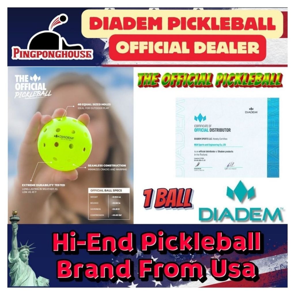 Diadem Official Pickleball Outdoor Ball (USAPA Approved)
