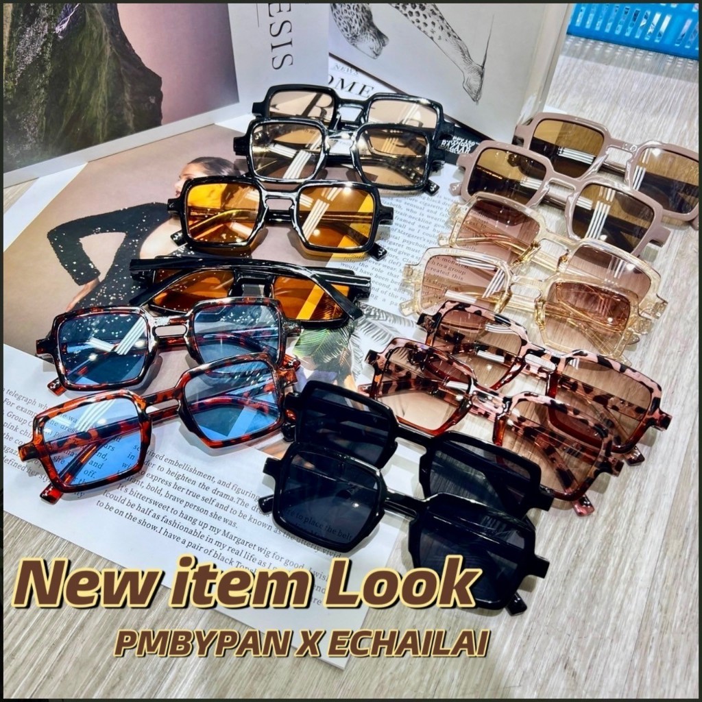E-CHAILAI รุ่นDro671 GM P2 KBR Vintage แว่นตากันแดด ลุคเกาหลี แว่นแฟชั่น(สินค้าพร้อมส่งในไทย)