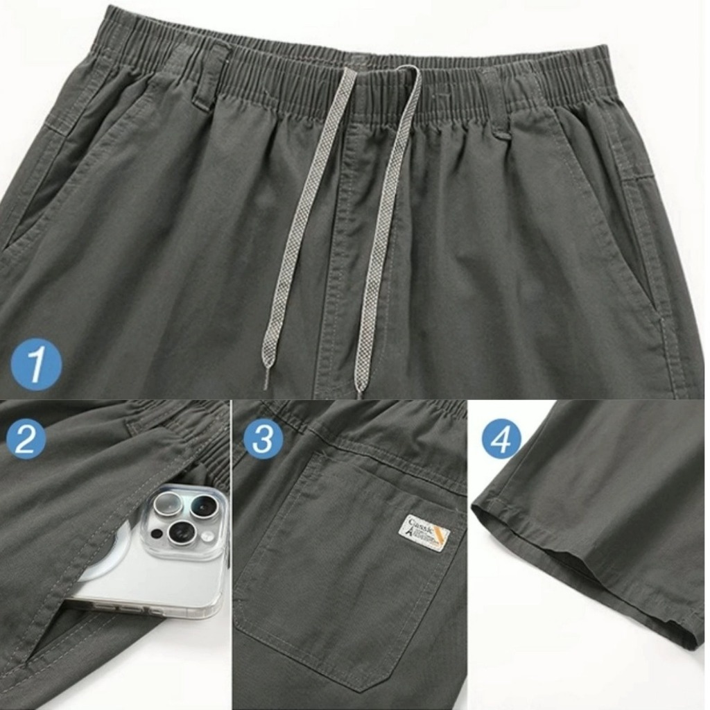📍2XL-5XL📍กางเกงขาสั้นผู้ชาย ผ้าฝ้าย ขนาดใหญ่ ทรงหลวม ตรงหลวมผ ผ้านุ่มไม่เปลี่ยนรูปทรง คุณภาพดี