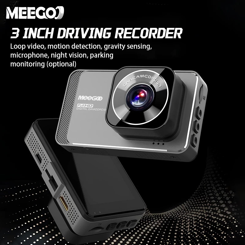 MeeGoo กล้องติดรถยนต์ 3 นิ้ว 4K 1080P dash cam มุมกว้าง170° การ์ดTF บันทึกซ้ำ โหมดกลางคืน ถ้วยดูด thumbnail 4
