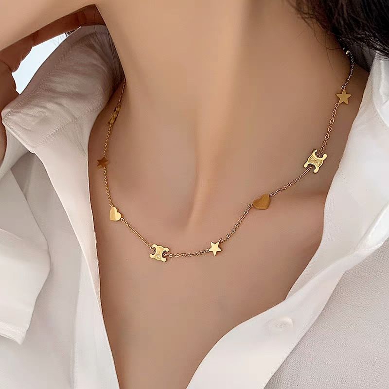 CeIine.สร้อยคอสแตนเลสสีทอง สแตนเลสแท้ ไม่ลอกไม่ดำ