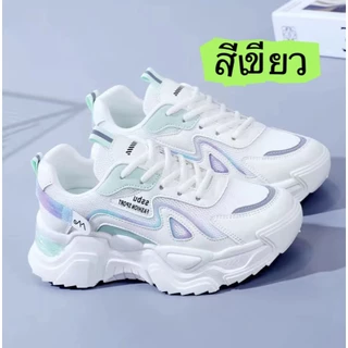 shopfashiop สวยไม่ไหว ! รองเท้าผ้าใบผู้หญิง แฟชั่น ดีไซน์สีสวยมากๆ เสริมส้น เบา ใส่สบาย พร้อมส่งจ๊า A669