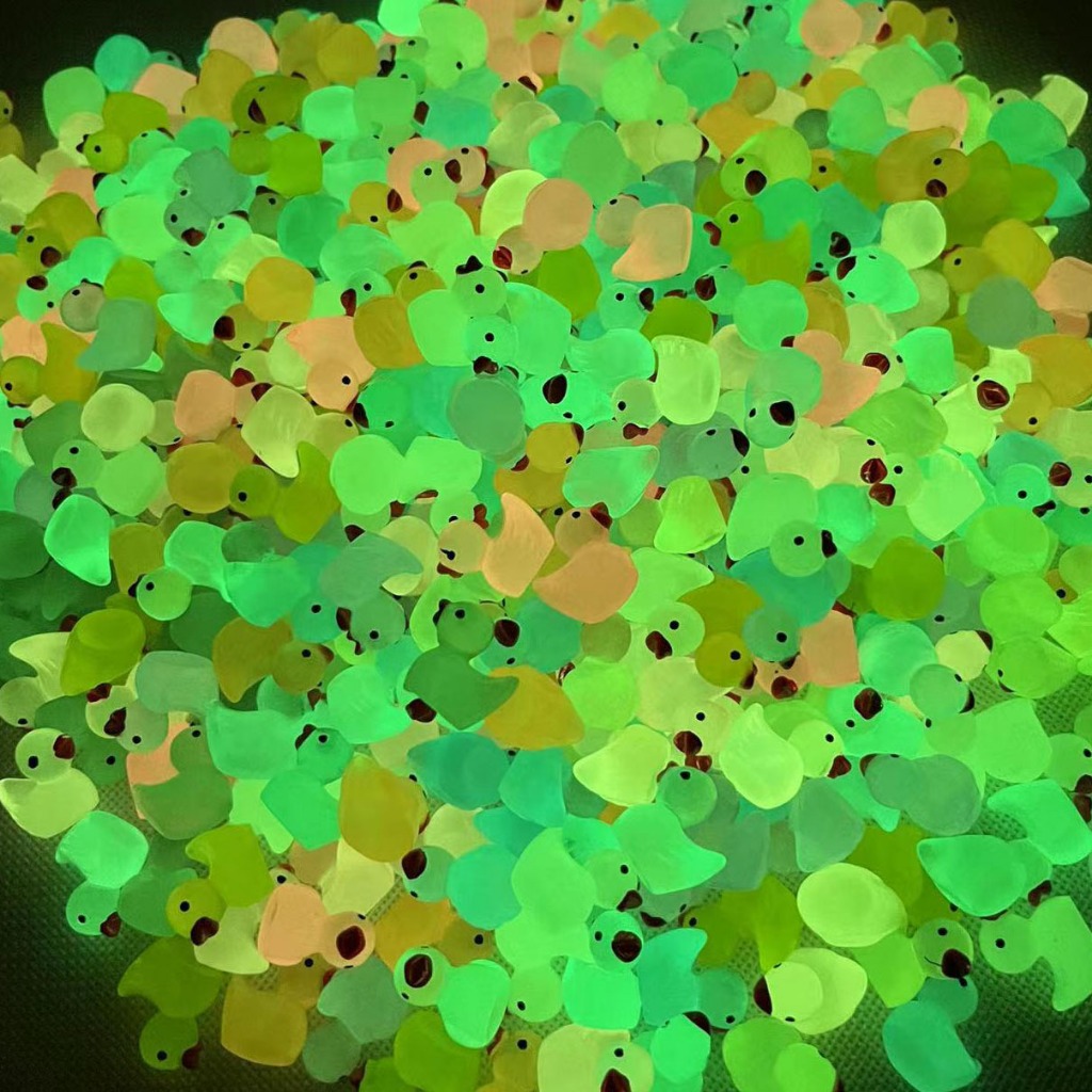 ชิ้นสุ่มเรซิ่นมินิเป็ดตุ๊กตาขนาดเล็กเครื่องประดับขนาดเล็กน่ารักเป็ดเรืองแสงสวนภูมิทัศน์พืชหัตถกรรมตกแต่ง