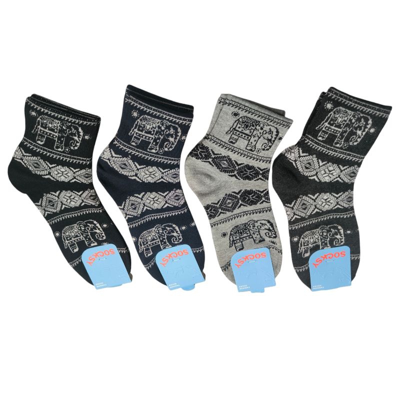 ถุงเท้าช้าง socksy ขนาดฟรีไซส์ เนื้อหนานุ่ม แพ็ค 4 คู่ พร้อมส่ง