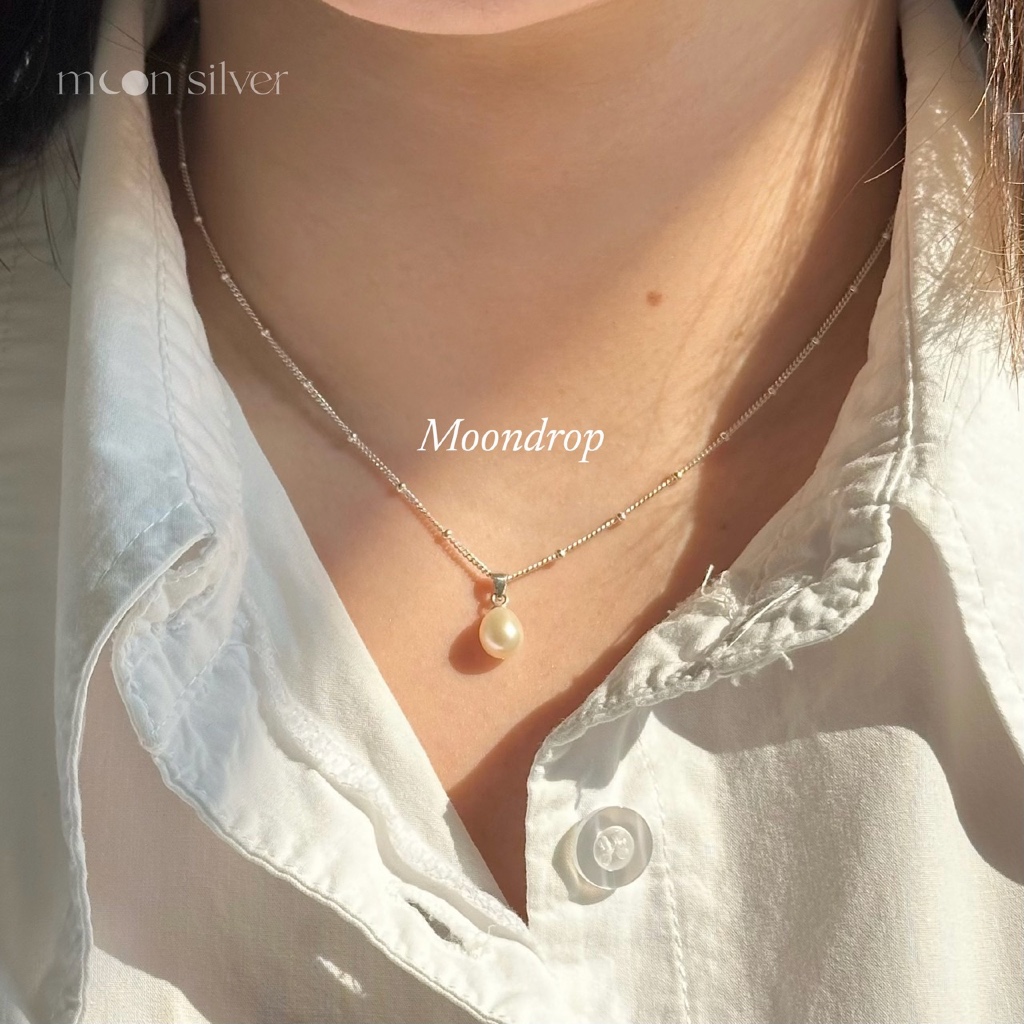 Moonsilver จี้ไข่มุกน้ำจืดแท้ พร้อมสร้อยเงิน รุ่น Moondrop