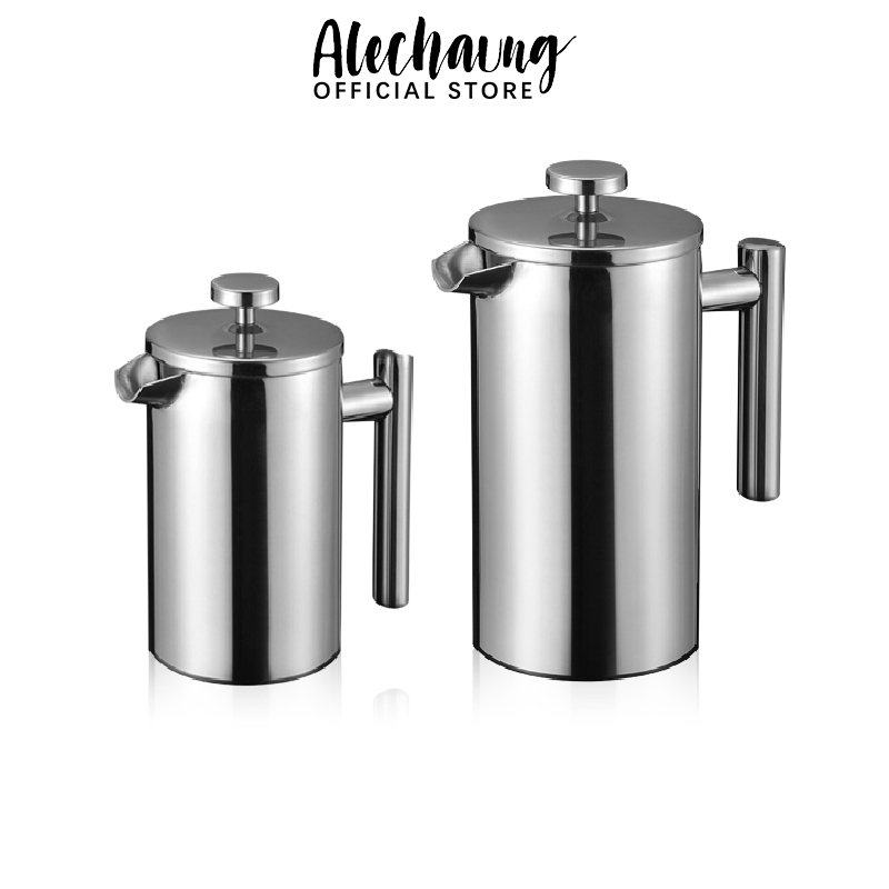 Alechaung ที่ชงกาแฟสด French Press เหยือกชงชา กาแฟ สแตนเลส 350-1500ml ชงกาแฟสด ชา สมุนไพร ที่กรองในตัว
