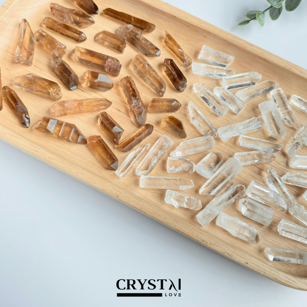 หินแท้ Lemurian Smoky Quartz และ Lemurian Clear Quartz (เลมูเรียน สโมคกี้และเคลียร์ควอตซ์)✨