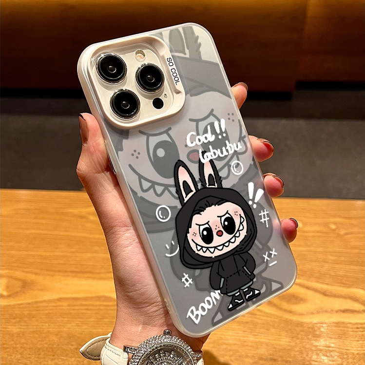 Keroro เหมาะสำหรับ Apple 16 โทรศัพท์มือถือกรณีเสื้อกันหนาว labubu iPhone15promax เลเซอร์ 14pro matte 13 คู่ labubu12/11